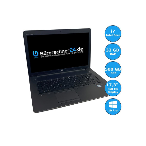 HP ZBook 17 G3 | Intel Core i7-6700HQ | 17,3 Zoll FHD | 32GB RAM | NVIDIA Quadro M3000M | 500GB SSD | ohne Fingerprint