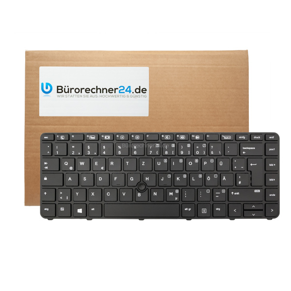 B&uuml;rorechner24.de - Ersatztastatur DE (QWERTZ) Beleuchtet - passend f&uuml;r: HP Elitebook 840 G3, G4