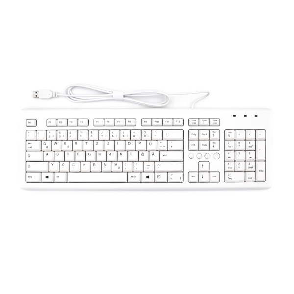 HP PR1101U USB Tastatur | Kabelgebunden | Weiß | Deutsch- QWERTZ | Neu